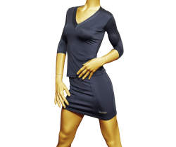 Silvio Richie Skirts and Sculpted "Deep" V Neckline for stylish fitted outfit